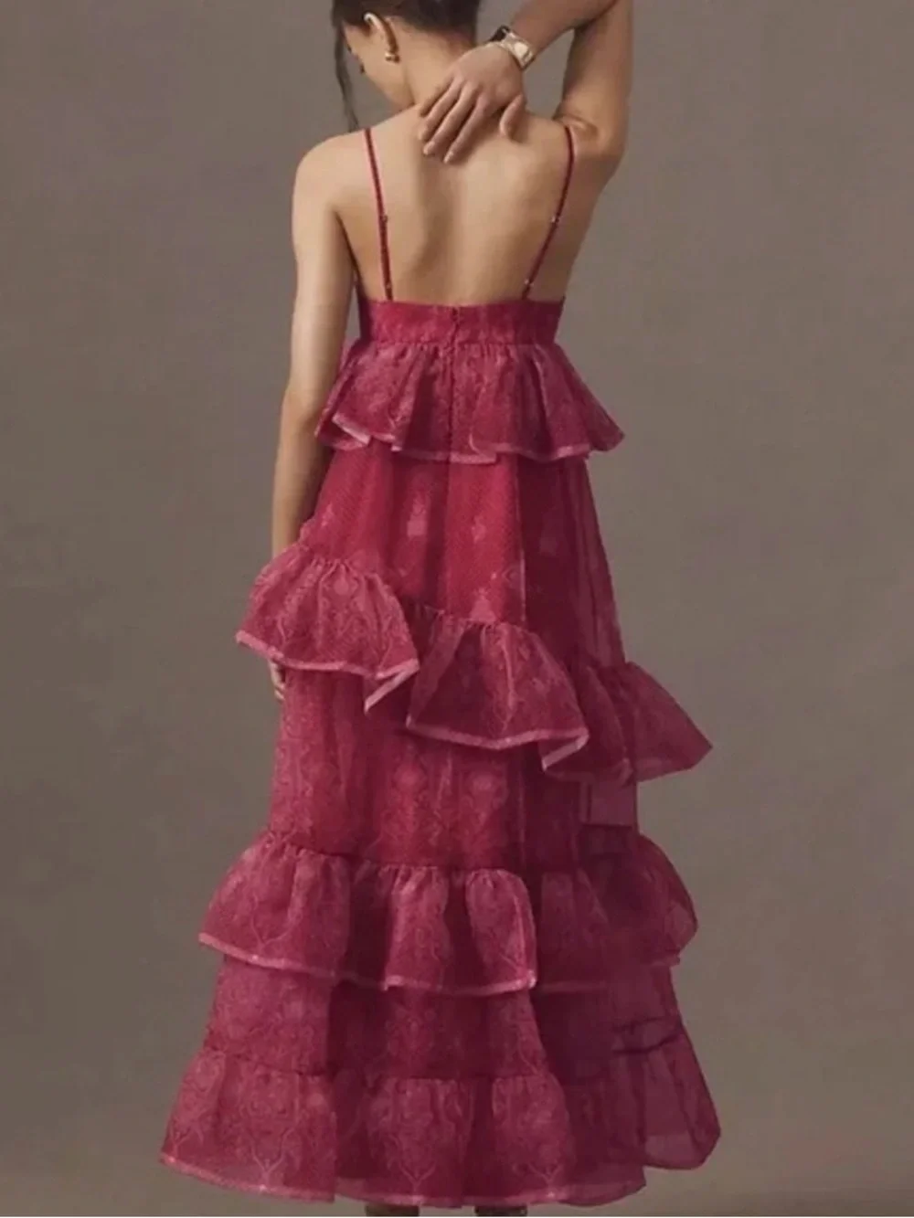 Anthropologie Ruffle Maxi Dress - Picture 3 of 10